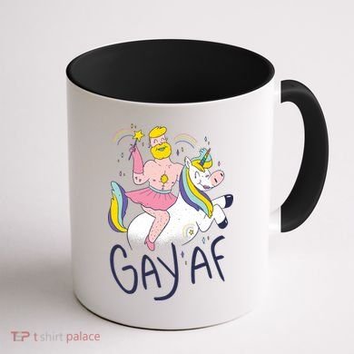 Gay AF Unicorn Coffee Mug back