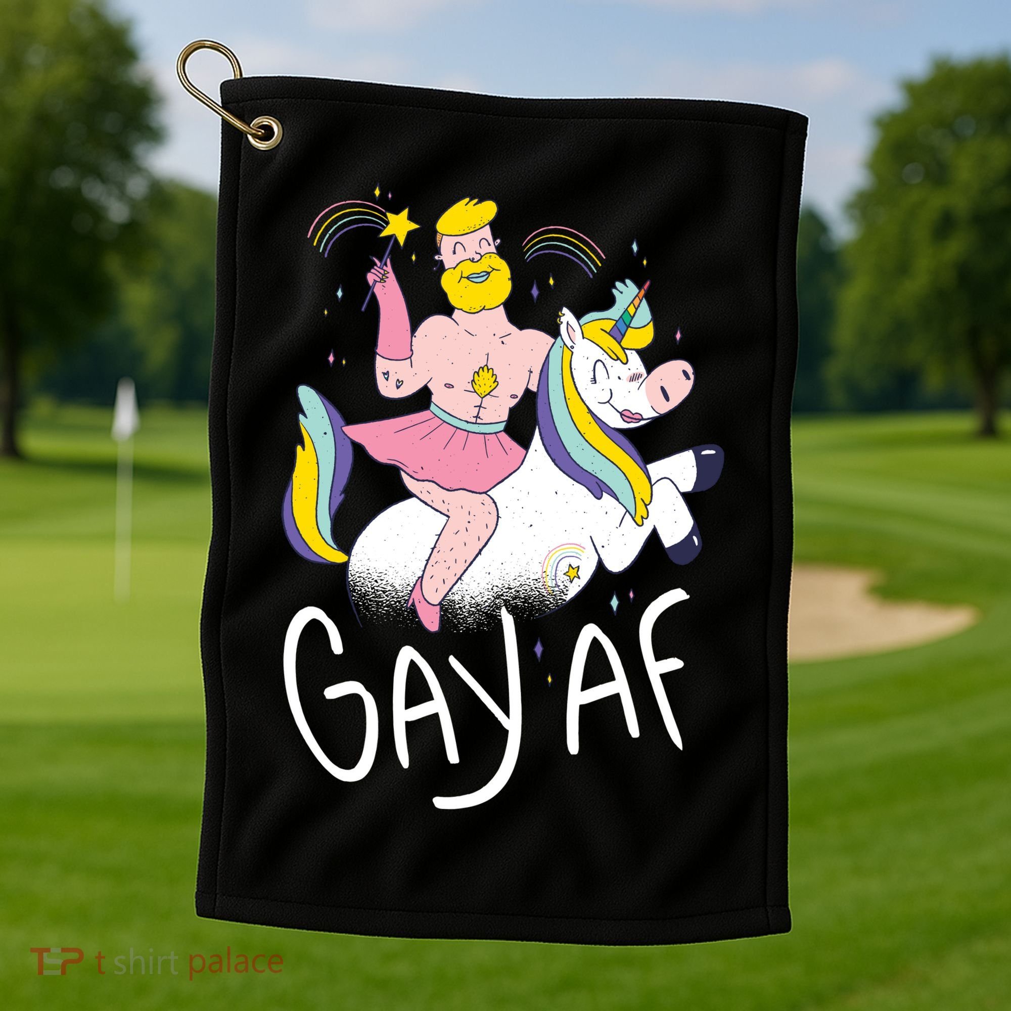 Gay AF Unicorn Golf Towel