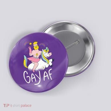 Gay AF Unicorn Button