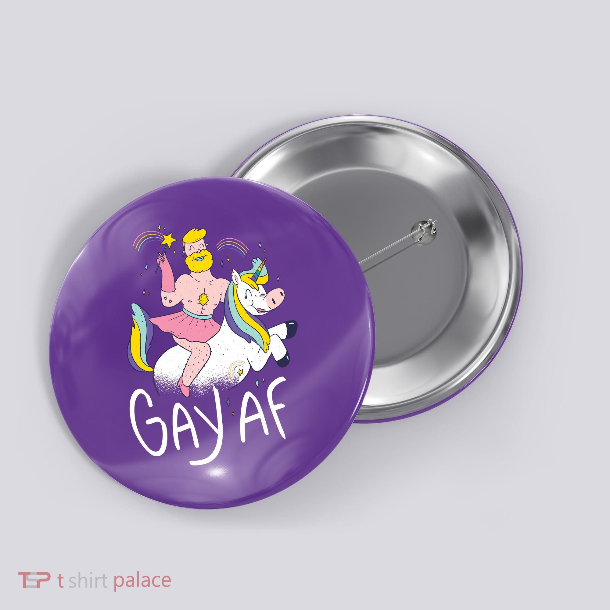 Gay AF Unicorn Button