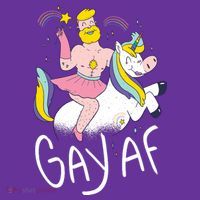Gay AF Unicorn Button thumb 1