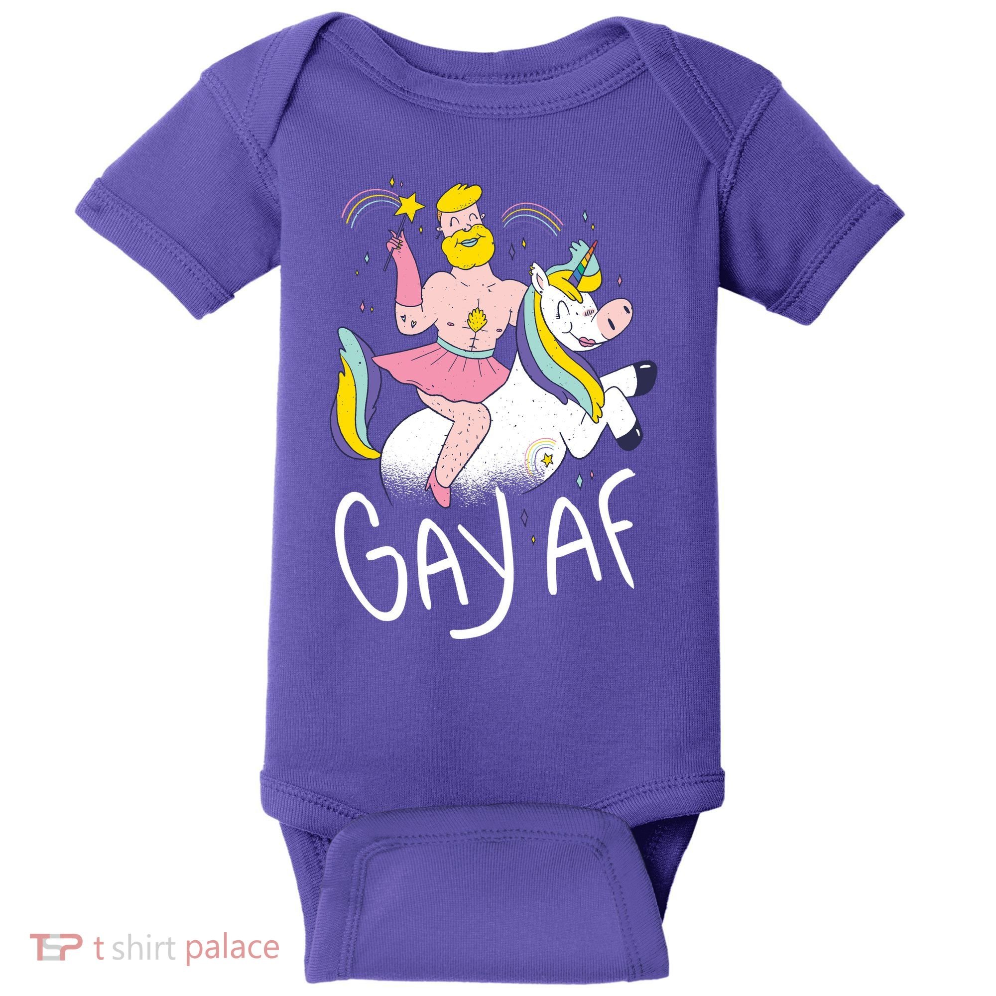 Gay AF Unicorn Baby Bodysuit