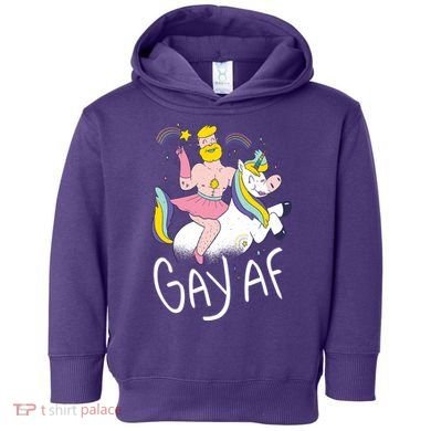 Gay AF Unicorn Toddler Hoodie