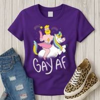 Gay AF Unicorn Women's T-Shirt thumb 3