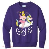 Gay AF Unicorn Kids Sweatshirt thumb 0
