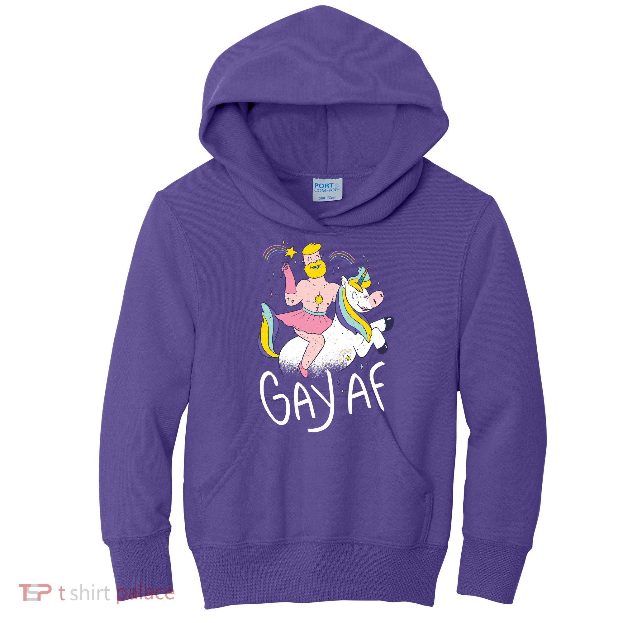 Gay AF Unicorn Kids Hoodie