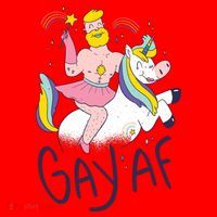 Gay AF Unicorn Santa Hat thumb 1