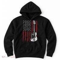 Guitar American US Flag Music Player Electric Guitarist Hoodie thumb 0