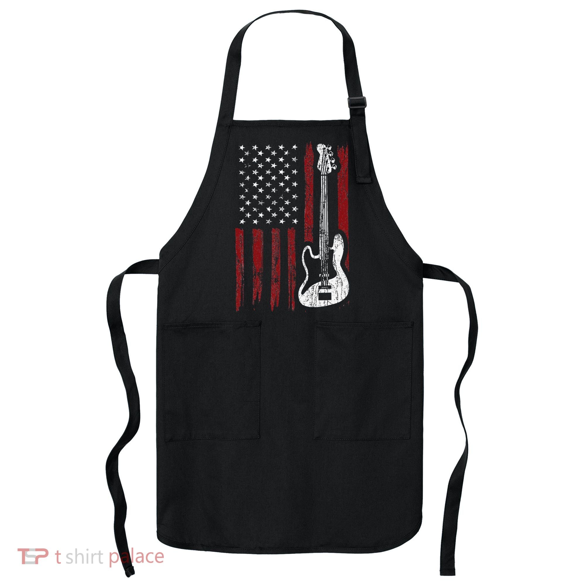 Guitar American US Flag Music Player Electric Guitarist Apron