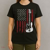 Guitar American US Flag Music Player Electric Guitarist T-Shirt thumb 4