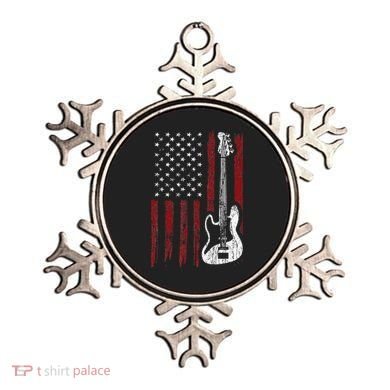Guitar American US Flag Music Player Electric Guitarist Ornament