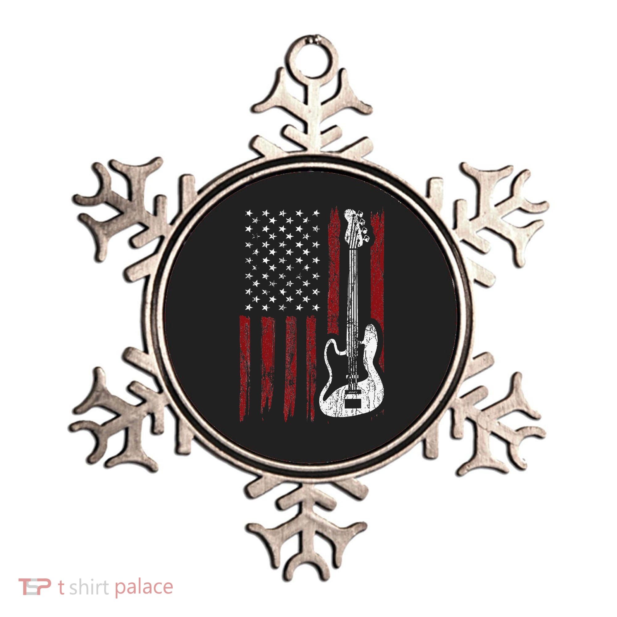 Guitar American US Flag Music Player Electric Guitarist Ornament