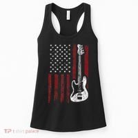 Guitar American US Flag Music Player Electric Guitarist Women's Tank Top thumb 0