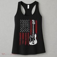 Guitar American US Flag Music Player Electric Guitarist Women's Tank Top thumb 3