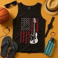 Guitar American US Flag Music Player Electric Guitarist Tank Top thumb 4