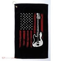 Guitar American US Flag Music Player Electric Guitarist Golf Towel thumb 0