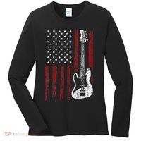 Guitar American US Flag Music Player Electric Guitarist Women's Long Sleeve Shirt thumb 0