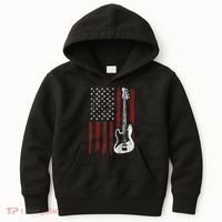 Guitar American US Flag Music Player Electric Guitarist Kids Hoodie thumb 0