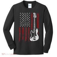 Guitar American US Flag Music Player Electric Guitarist Kids Long Sleeve Shirt thumb 0