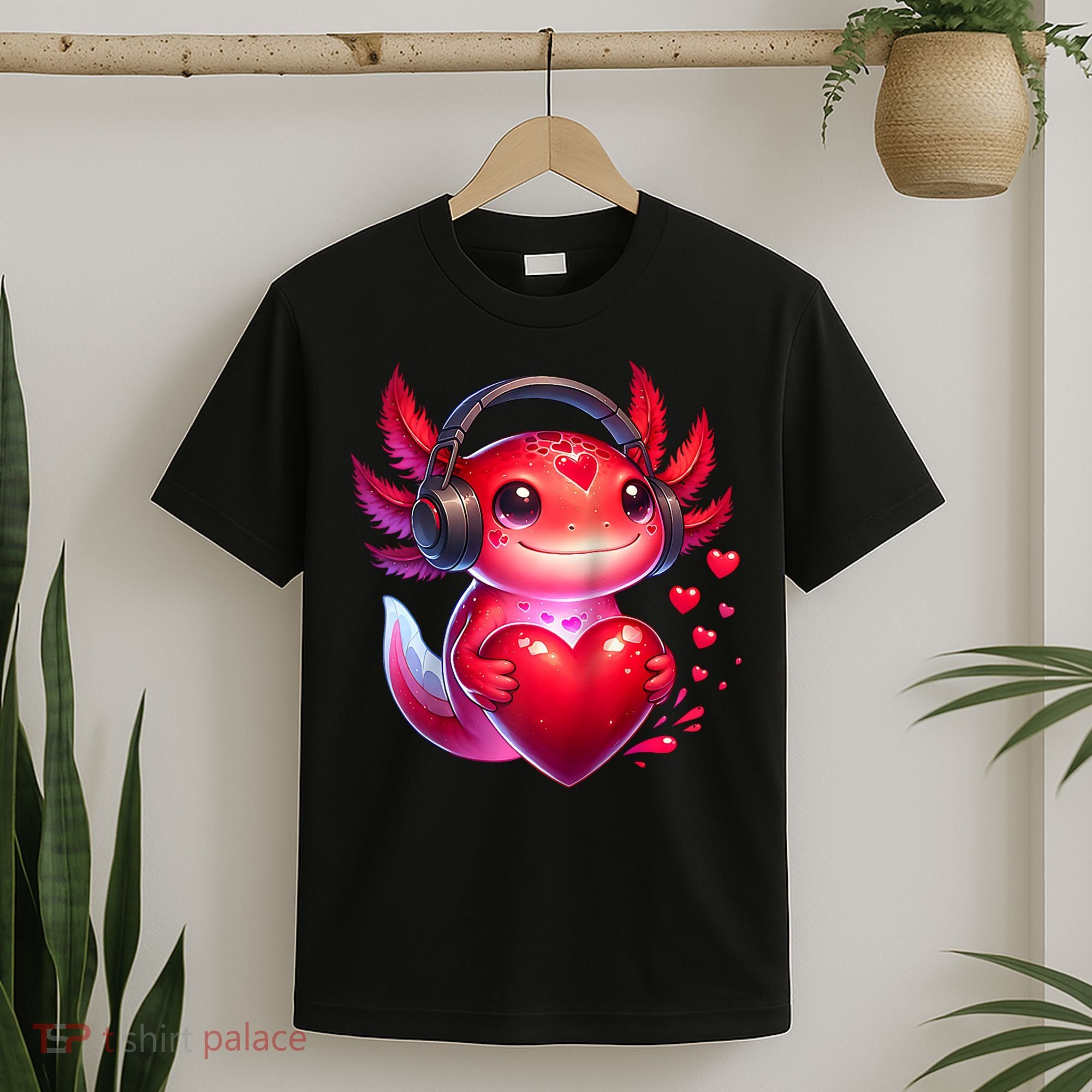 Gamer Axolotl Valentine Video Games Funny Axolotl Raglan Baseball T-Shirt