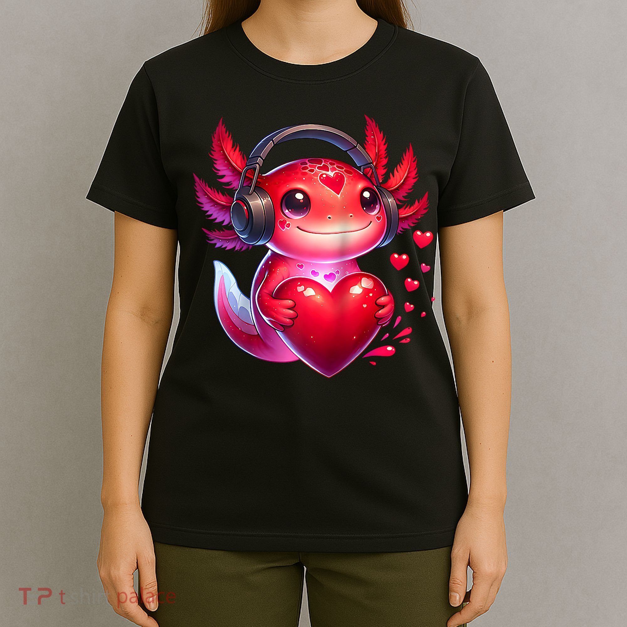 Gamer Axolotl Valentine Video Games Funny Axolotl Raglan Baseball T-Shirt