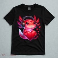 Gamer Axolotl Valentine Video Games Funny Axolotl Raglan Baseball T-Shirt thumb 5