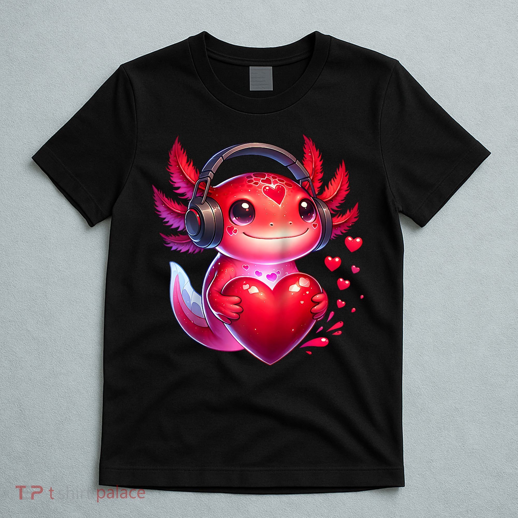 Gamer Axolotl Valentine Video Games Funny Axolotl Raglan Baseball T-Shirt