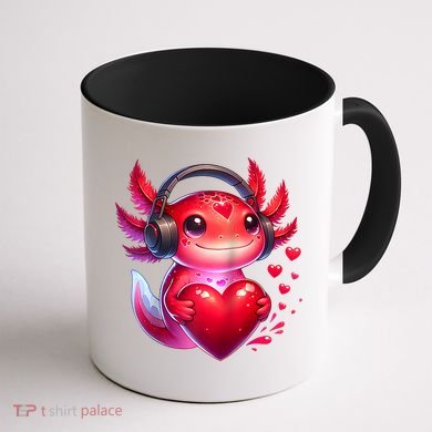 Gamer Axolotl Valentine Video Games Funny Axolotl Raglan Baseball Coffee Mug back