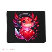 Gamer Axolotl Valentine Video Games Funny Axolotl Raglan Baseball Mousepad thumb 0