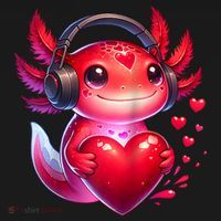 Gamer Axolotl Valentine Video Games Funny Axolotl Raglan Baseball Mousepad thumb 1