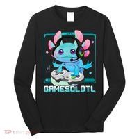 Gamesolotl Axolotl Video Gamer Kawaii Pastel Goth Cute Anime Long Sleeve Shirt thumb 0
