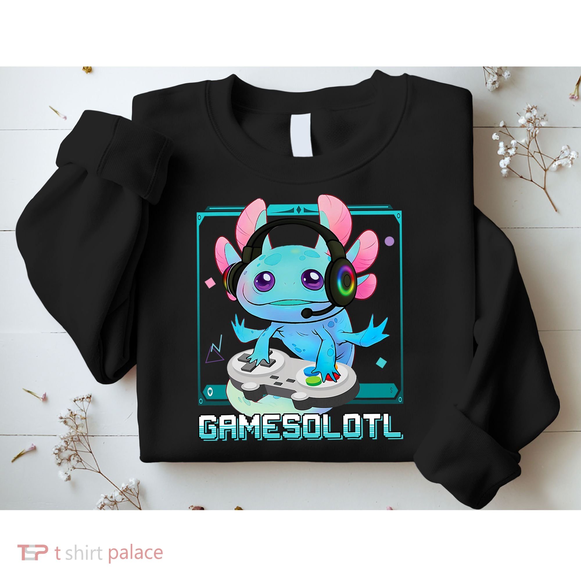 Gamesolotl Axolotl Video Gamer Kawaii Pastel Goth Cute Anime Sweatshirt