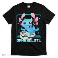 Gamesolotl Axolotl Video Gamer Kawaii Pastel Goth Cute Anime T-Shirt thumb 0