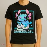 Gamesolotl Axolotl Video Gamer Kawaii Pastel Goth Cute Anime T-Shirt thumb 3