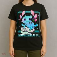 Gamesolotl Axolotl Video Gamer Kawaii Pastel Goth Cute Anime T-Shirt thumb 4