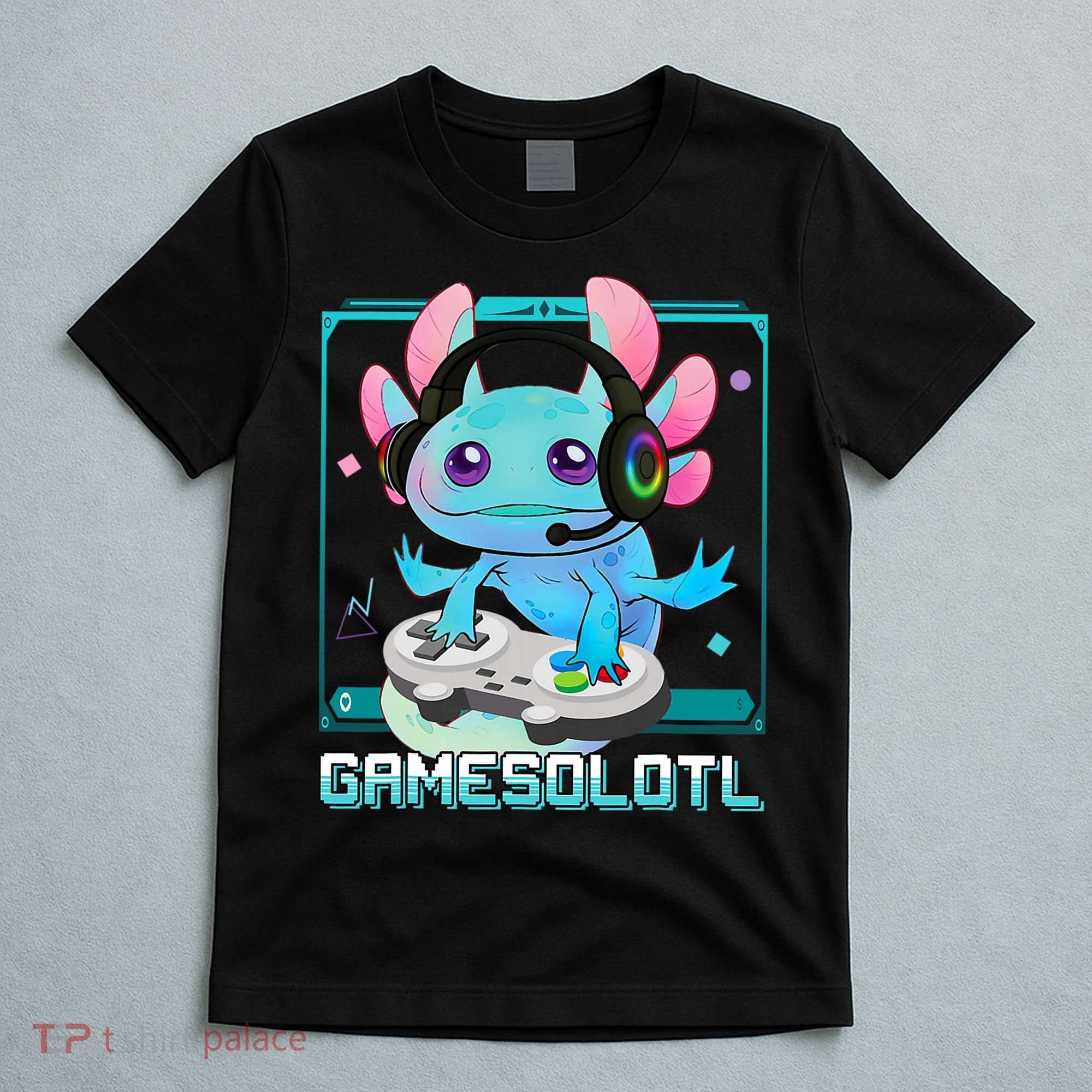 Gamesolotl Axolotl Video Gamer Kawaii Pastel Goth Cute Anime T-Shirt