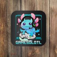Gamesolotl Axolotl Video Gamer Kawaii Pastel Goth Cute Anime Coaster thumb 0