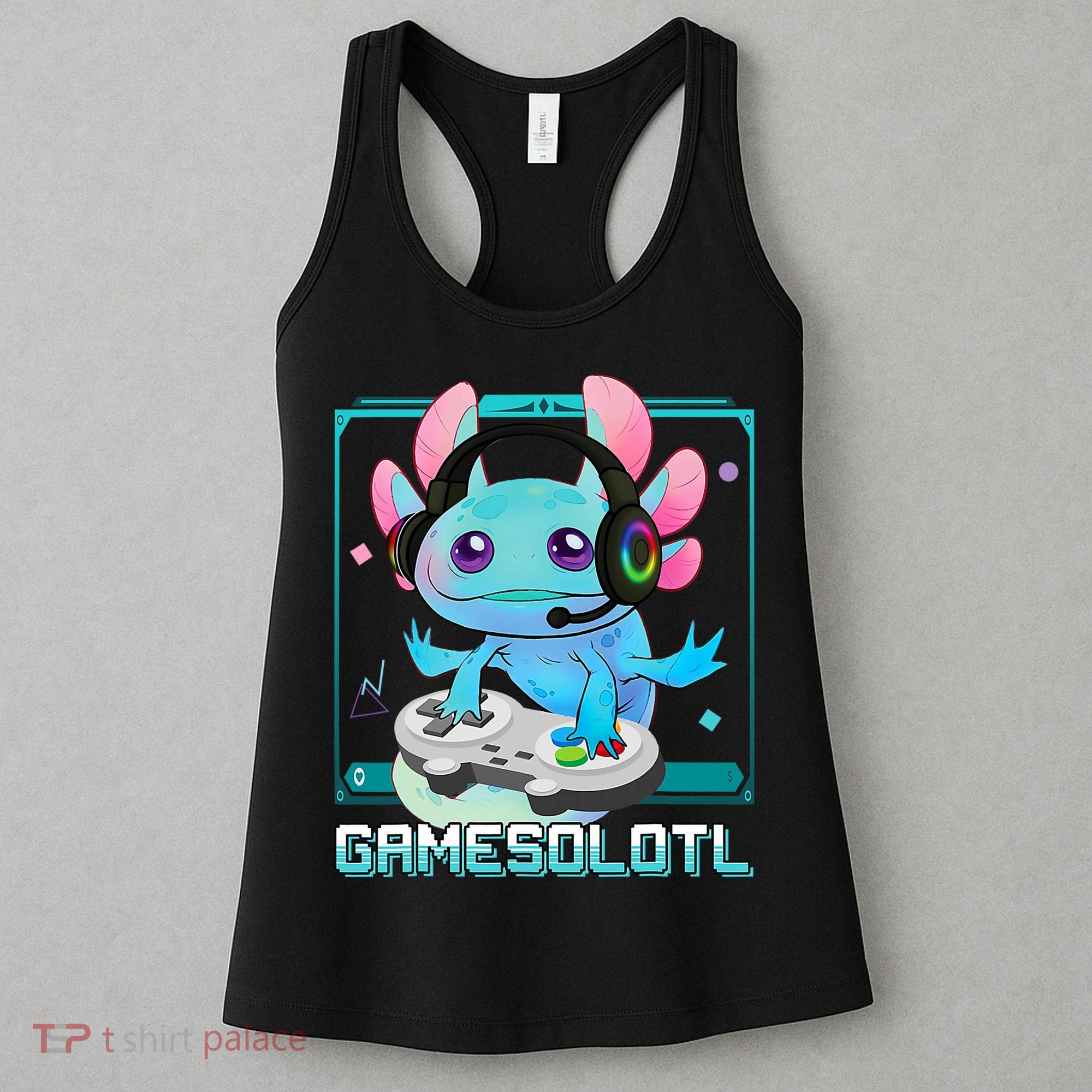 Gamesolotl Axolotl Video Gamer Kawaii Pastel Goth Cute Anime Women's Tank Top