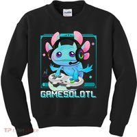 Gamesolotl Axolotl Video Gamer Kawaii Pastel Goth Cute Anime Kids Sweatshirt thumb 0