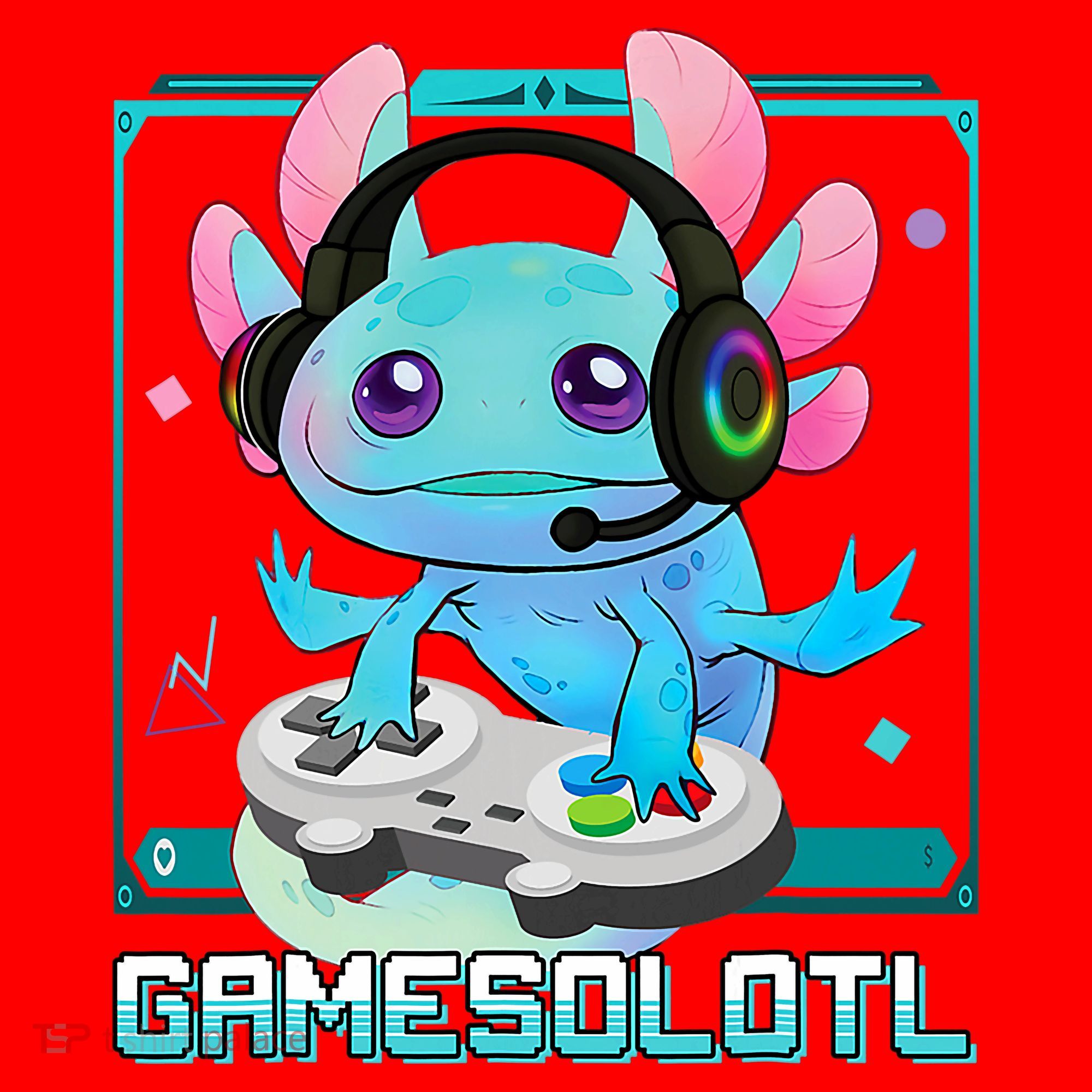 Gamesolotl Axolotl Video Gamer Kawaii Pastel Goth Cute Anime Santa Hat