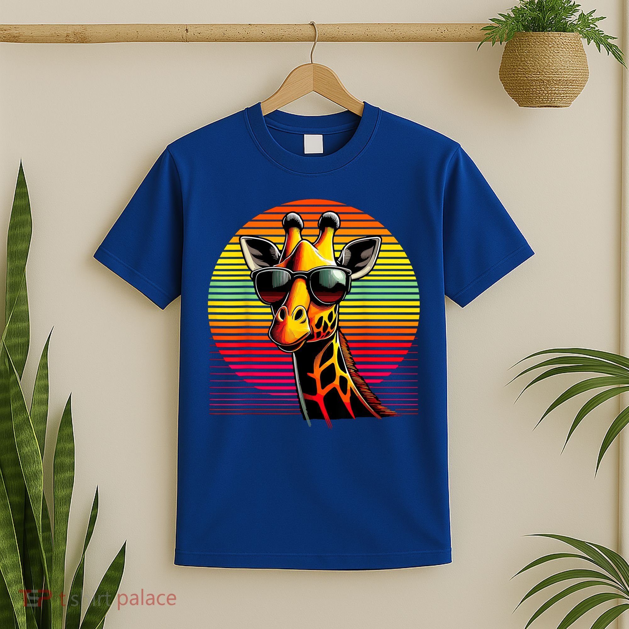Giraffe Animal Vintage Sunglasses Giraffe T-Shirt