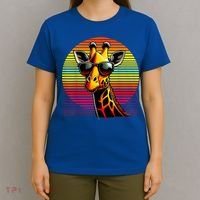 Giraffe Animal Vintage Sunglasses Giraffe T-Shirt thumb 4