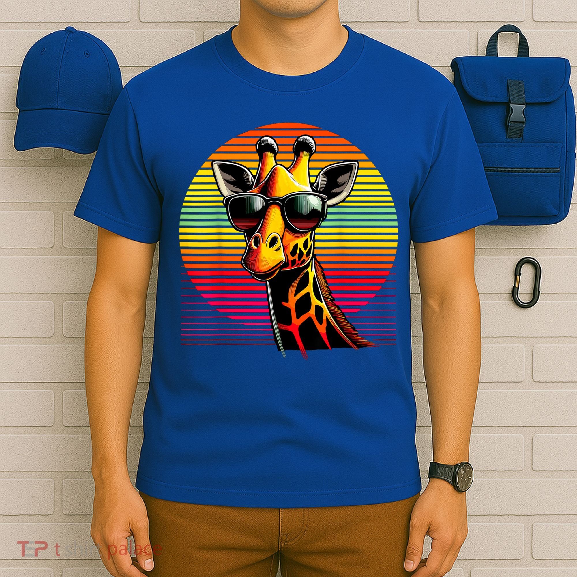 Giraffe Animal Vintage Sunglasses Giraffe T-Shirt