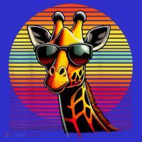Giraffe Animal Vintage Sunglasses Giraffe T-Shirt thumb 7