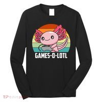 Gamesolotl Axolotl Video Games Gaming Lover Geek Gamer Pun  Long Sleeve Shirt thumb 0