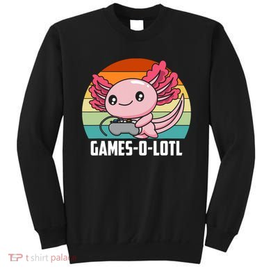 Gamesolotl Axolotl Video Games Gaming Lover Geek Gamer Pun  Sweatshirt
