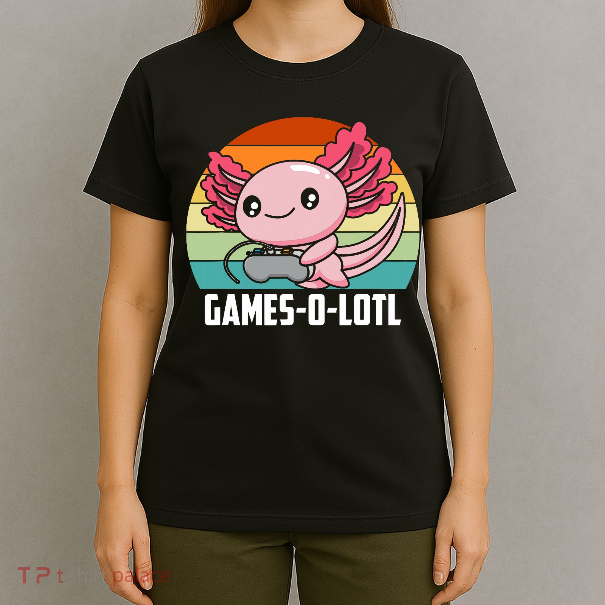 Gamesolotl Axolotl Video Games Gaming Lover Geek Gamer Pun  T-Shirt