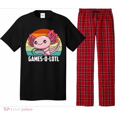 Gamesolotl Axolotl Video Games Gaming Lover Geek Gamer Pun  Pajama Set