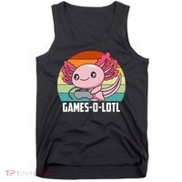 Gamesolotl Axolotl Video Games Gaming Lover Geek Gamer Pun  Tank Top thumb 0