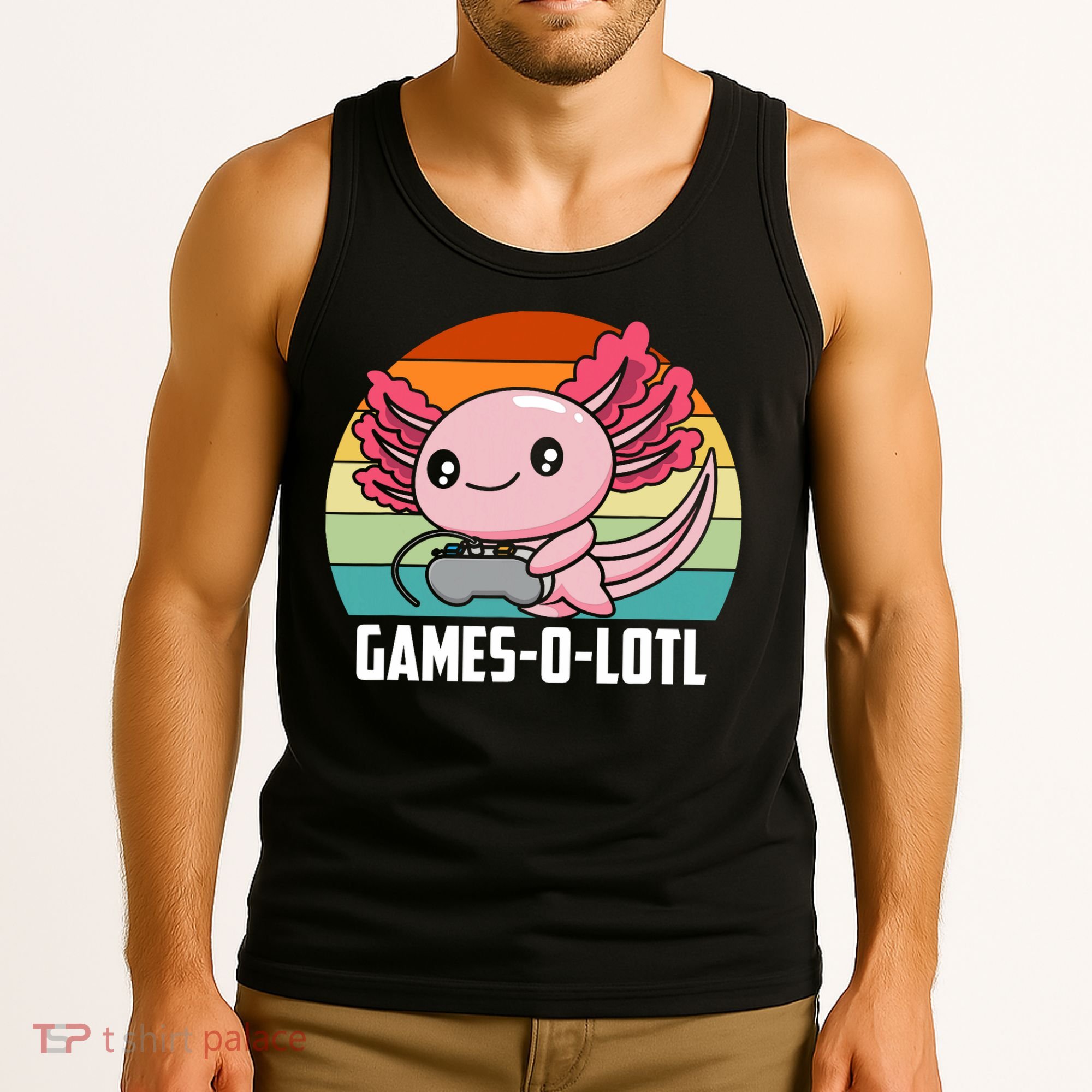 Gamesolotl Axolotl Video Games Gaming Lover Geek Gamer Pun  Tank Top